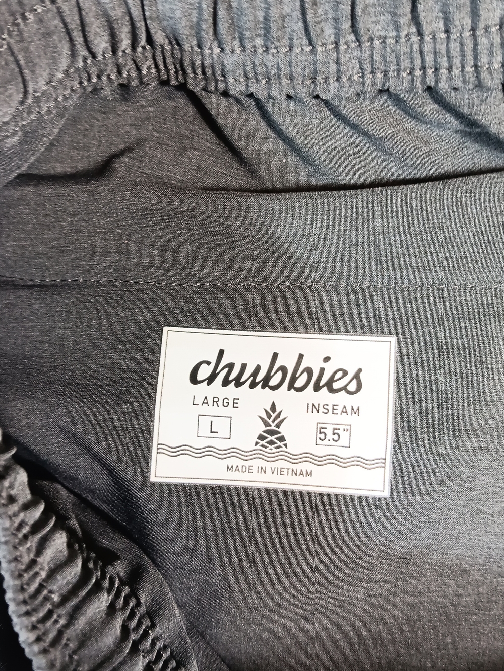 Chubbies Shorts Mens Large Gray 5.5" Inseam Performance Drawstring Linerless - Picture 2 of 13